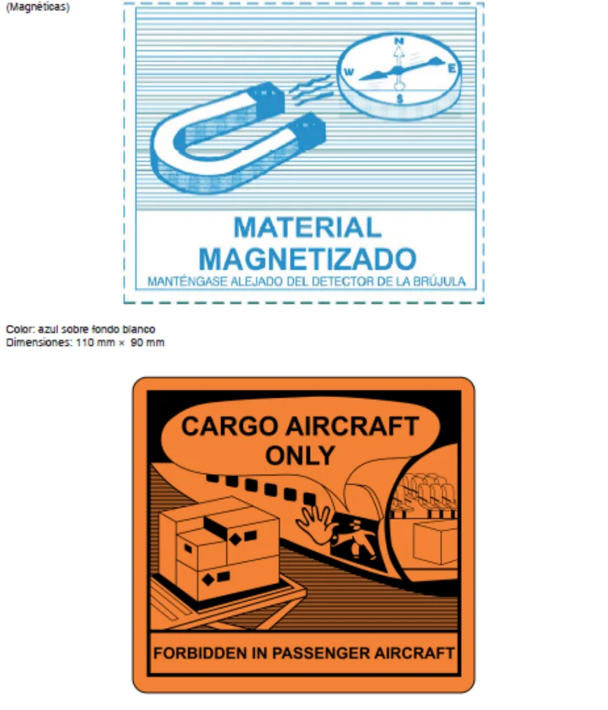 Material magnetizado y «Solo aeronave de carga»