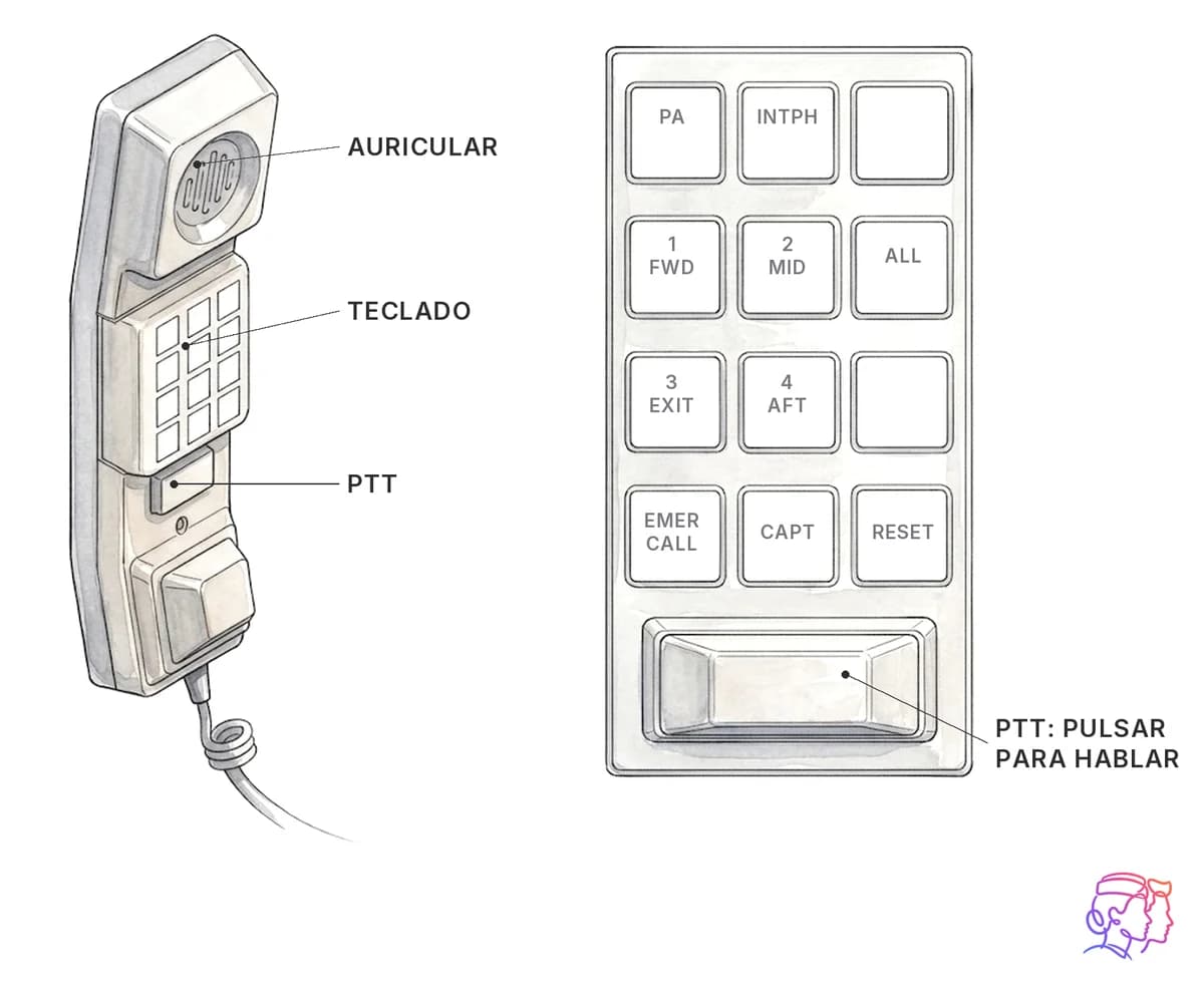 Teléfono del interfono y su teclado