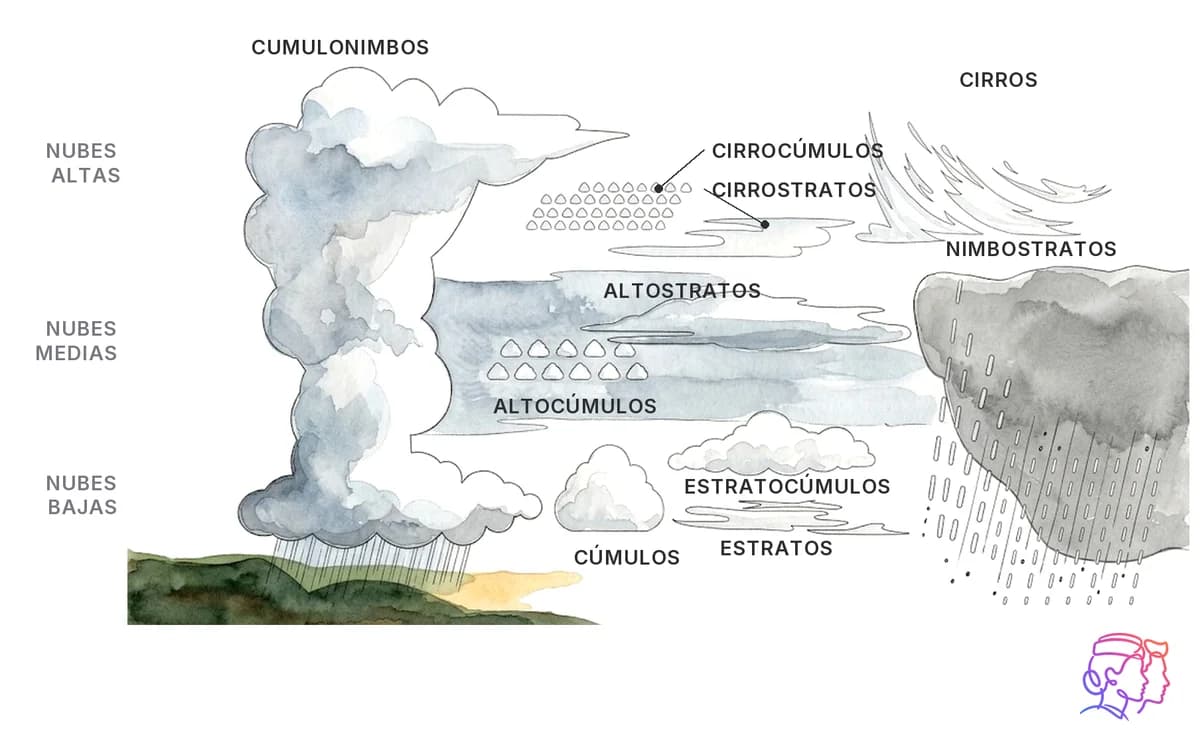Nubes altas, medias y bajas