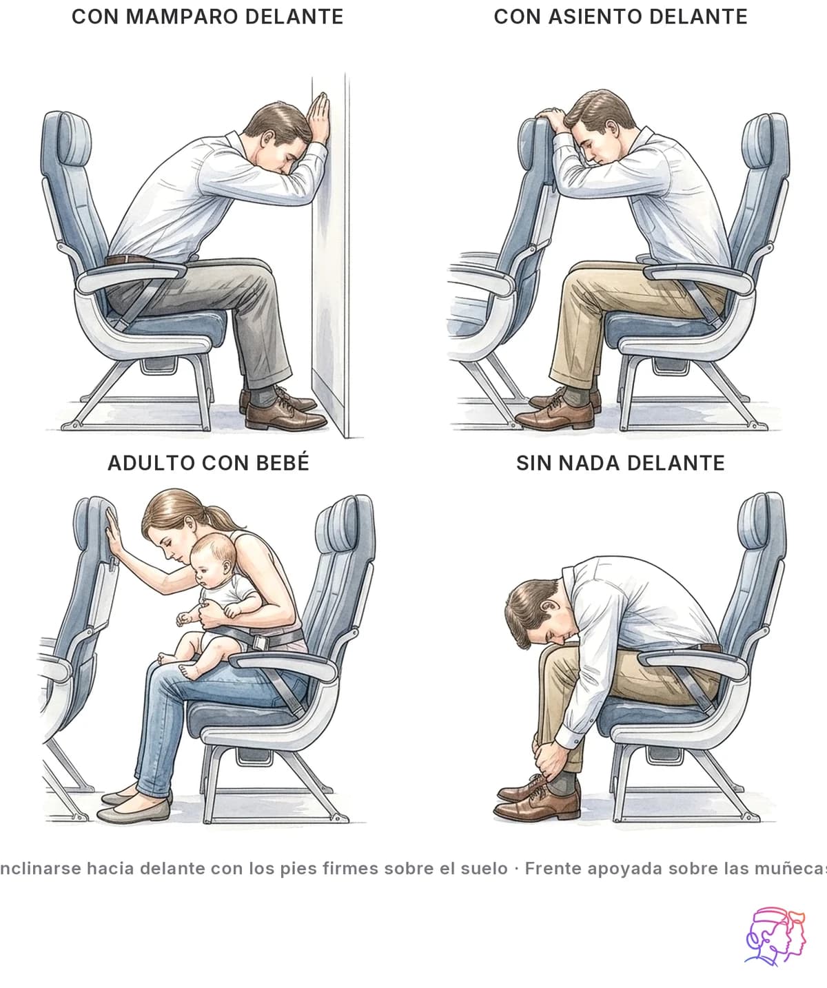 Posiciones de protección según el asiento