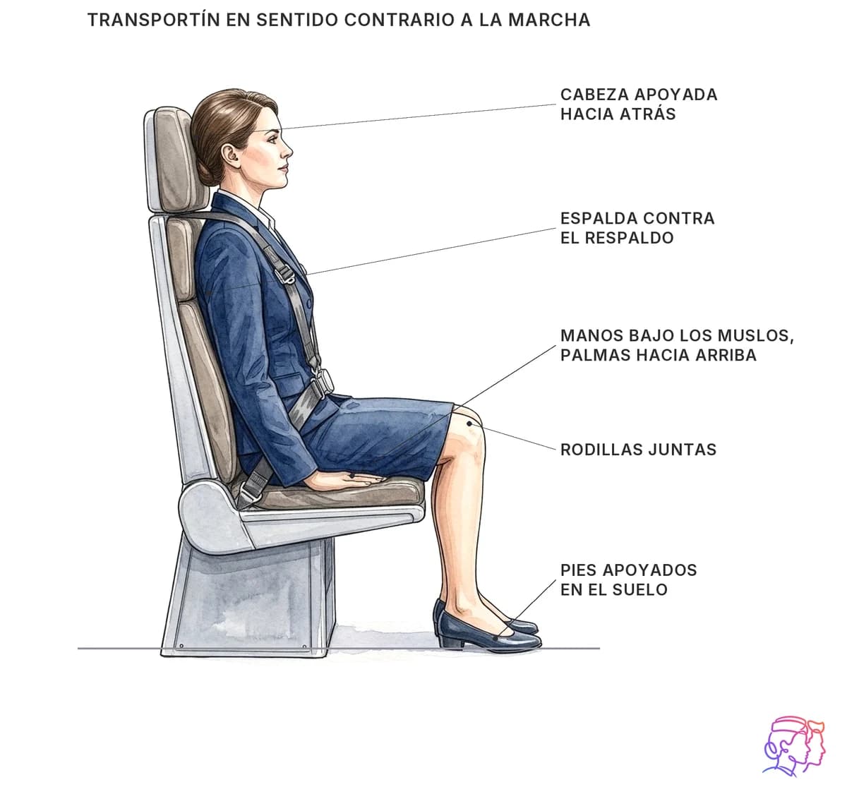 Posición de protección del TCP mirando hacia atrás