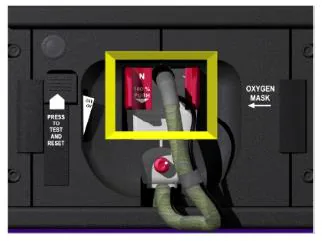 Caja de la mascarilla de los pilotos: test y reset