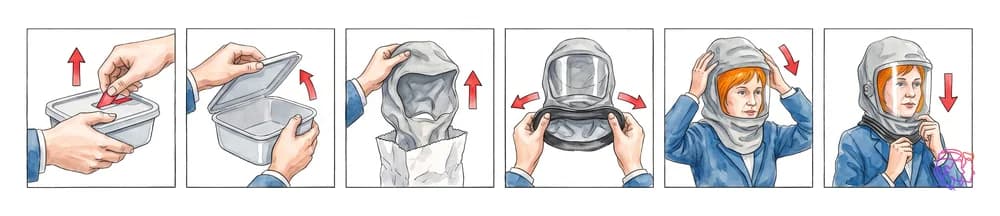 Cómo ponerse el PBE (modelo de capucha gris)