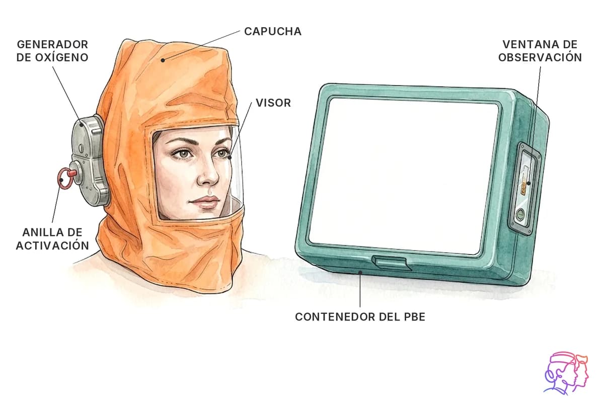 PBE de capucha naranja: partes