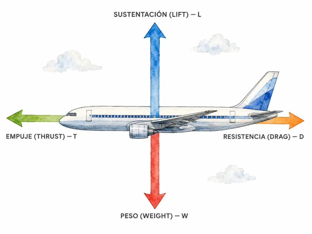 Las cuatro fuerzas del vuelo